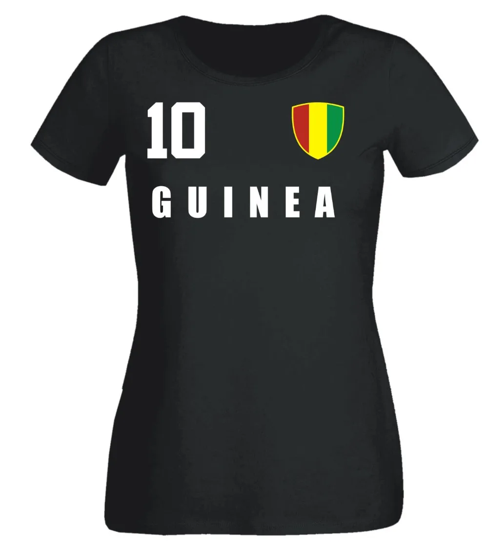 Guinea Damen T-Shirt Schwarz Trikot Team Nr Alle 10 Fubball Sporter 2019 Fußballer Fußball Neue Marke frauen Kühlen T hemd