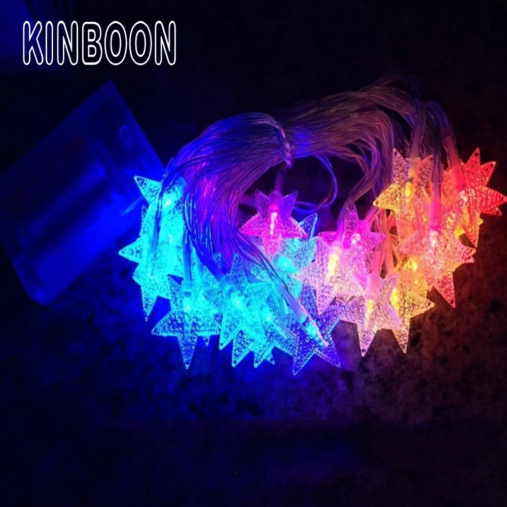 10 M 80 LED 3AA Battery Powered STAR Shaped Themed LED String Fairy Lights Christmas Holiday Wedding Decoration party Lighting