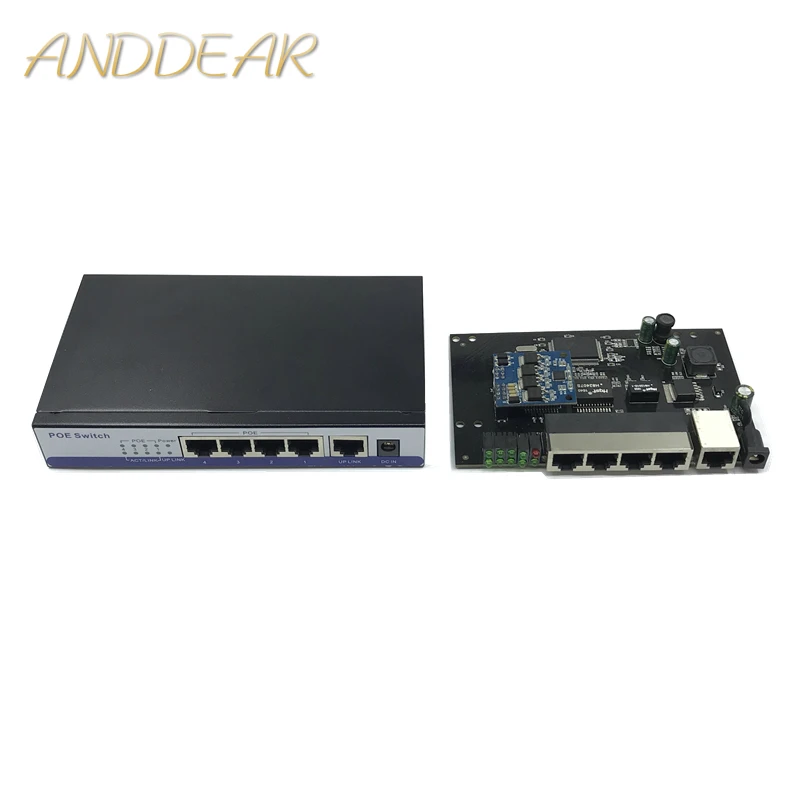 

ANDDEAR-10/100 Мбит/с rj45 коммутатор poe 802.3af 8 poort voeding 15,5 Вт voor ip камера nvr ip telefoon wifi точка доступа poe переключатель