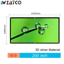 Pantalla grande para proyector 3D, pantalla grande portátil de 150 