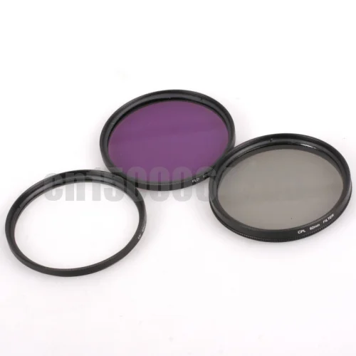 37 40.5 46 49 52 55 58 62 67 72 77 82mm Filter kit UV FLD CPL filter Circular Filter Case bag for  canon nikon DSLR Camera