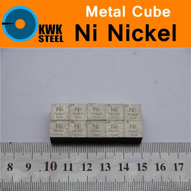 Ni Nickel Cube Coin Plate Sheet Bulk Block High Pure 99.95% Cut Metal Elements for Research Study University Collection