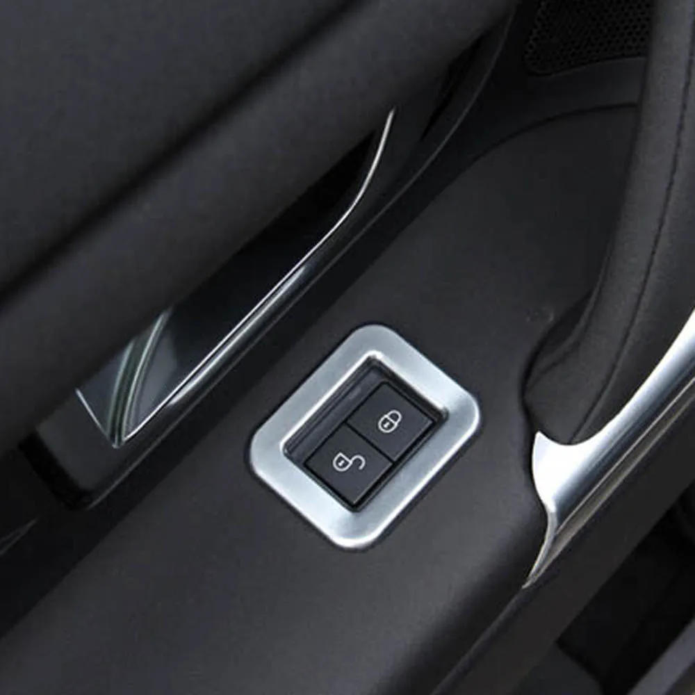 

Door Safety Lock Switch Security Button Switch Decorative Cover Sticker Trim For Discovery Sport Interior Accessories