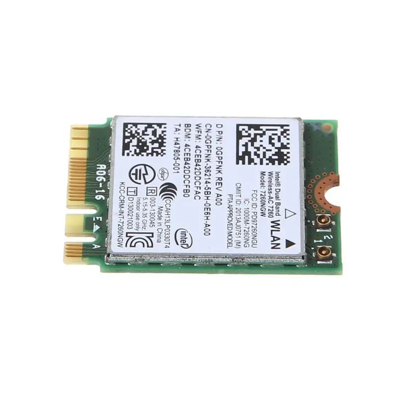 Dell Intel Dual Band Wireless-AC 7260 7260NGW NGFF M.2 Bluetooth WiFi Network Card