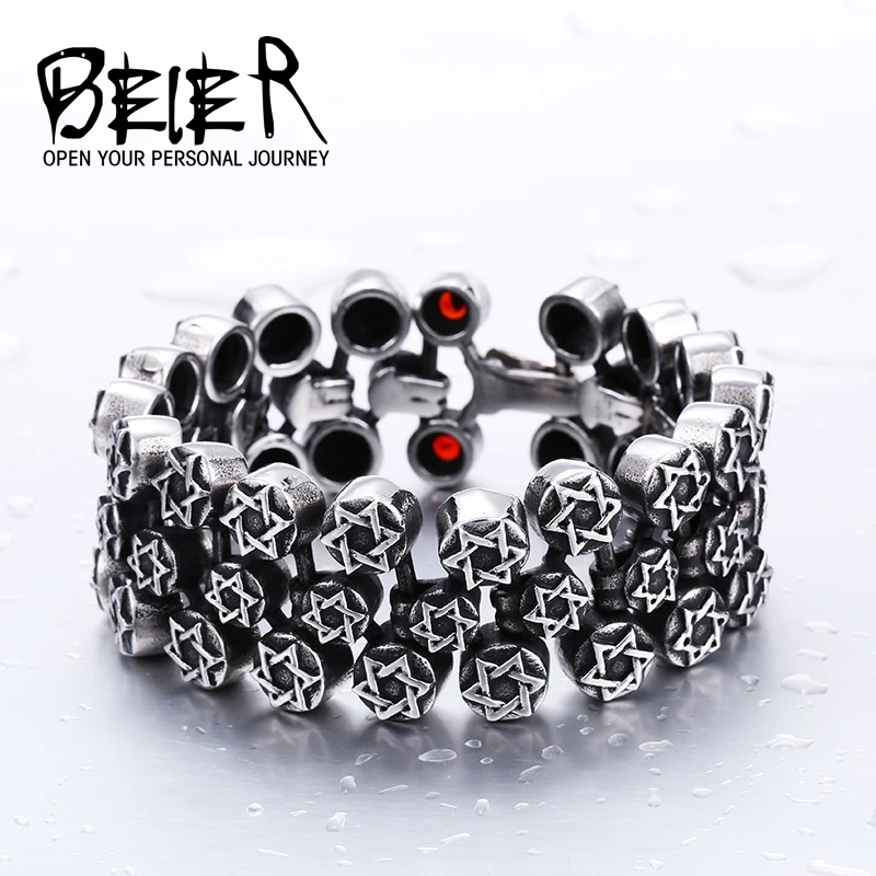 

Beier 316L Stainless Steel bracelet punk Bracelet For Biker Man Unique Design Jewelry Bracelet For Boy LLBC8-013