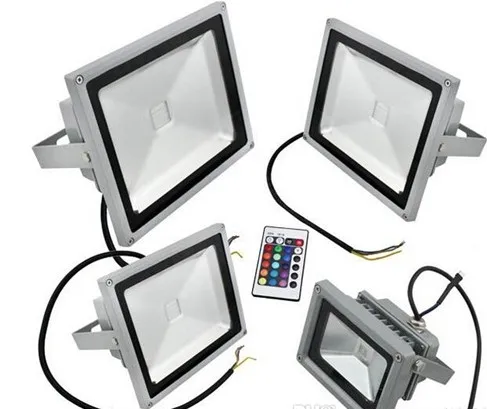 Outdoor RGB Led Flood Light Colors Changing Wall Washer Lamp IP65 Waterproof + 24key IR Remote Control Floodlight 10w 85V-250V