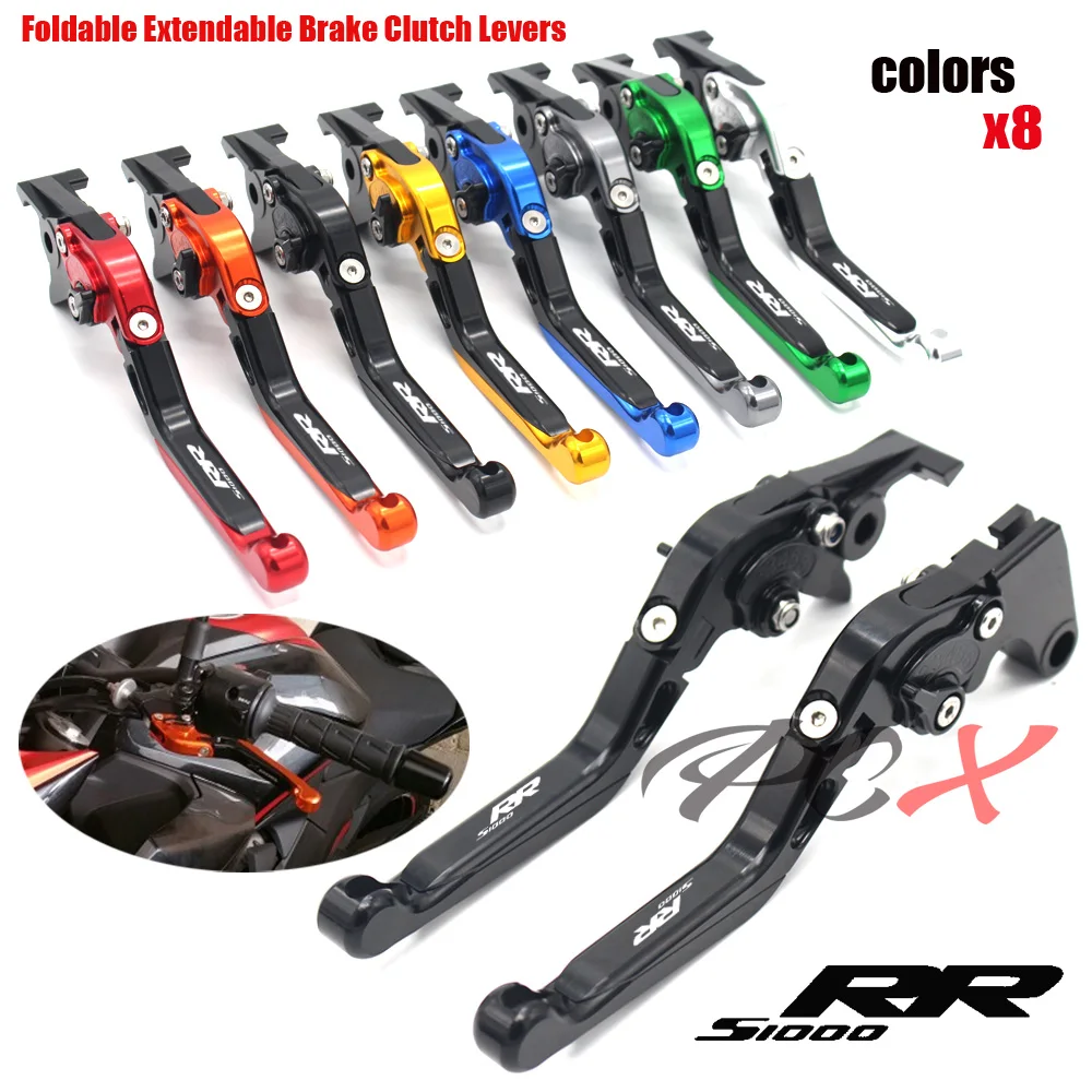 With Logo Folding Extendable Motorcycle Adjustable Brake Clutch Levers For BMW S1000RR S 1000RR 2010-2014 2011 2012 2013