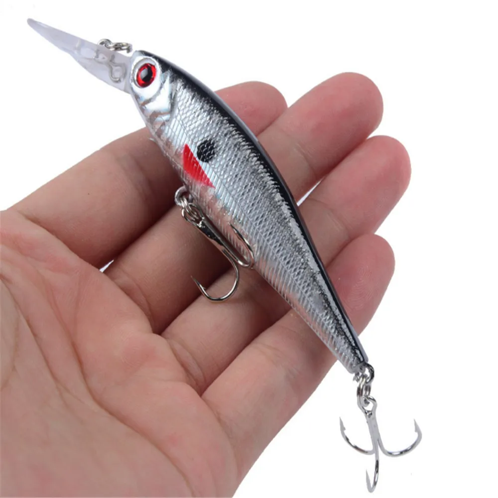 FISHINAPOT Floating Minnow Fishing Lure 10cm/9.2g Artificial Hard Crankbait Plastic 3D Eyes Wobbler Pike Lure Fishing Tackle