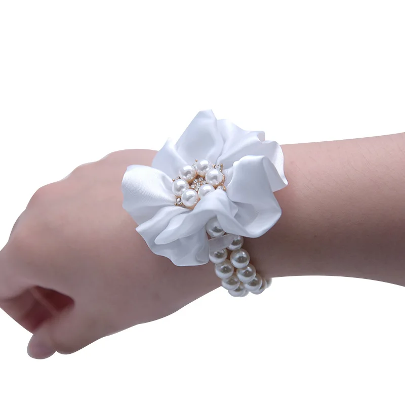 

10pcs/lot Pearl wedding corsage flower with Rhinestone for groom groomfriends best man corsage wedding decoration