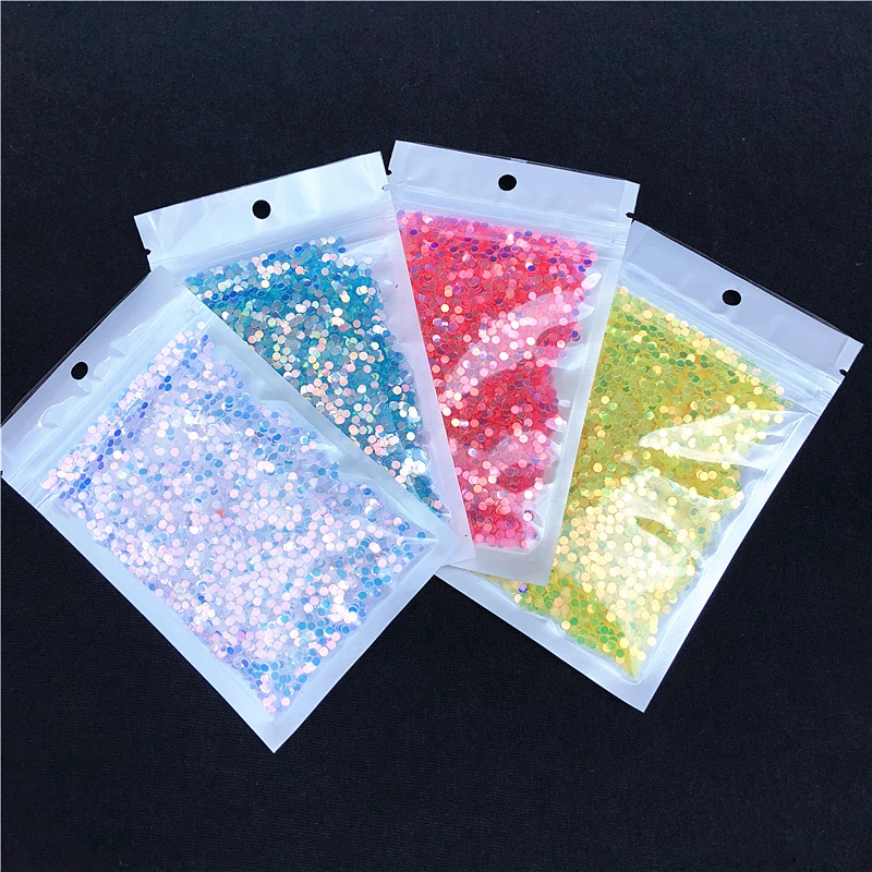 10g/Lot Size 2.5mm Transparent Dot loose Shape sequins Paillettes for Nail art, Nails DIY Craft, Wedding Decoration Confett