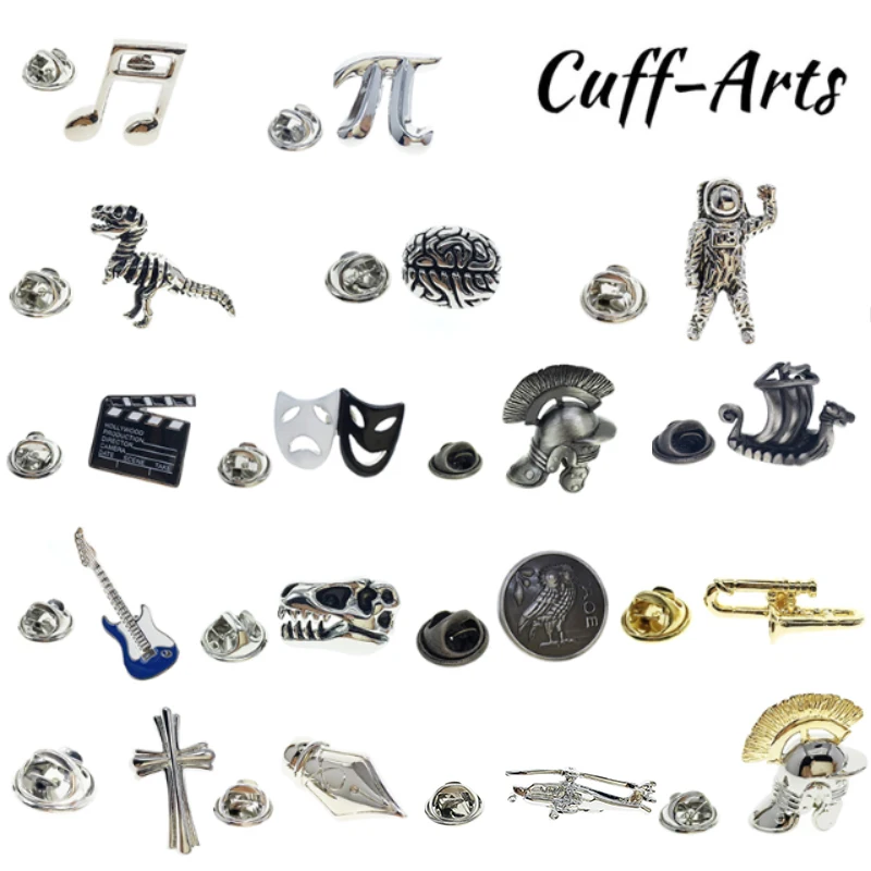 Cuffarts 2018 Fashion Brooch Brass Men Jewelry Trendy Badges Lapel Pin For Men Music Letter Animal High Quality PT002