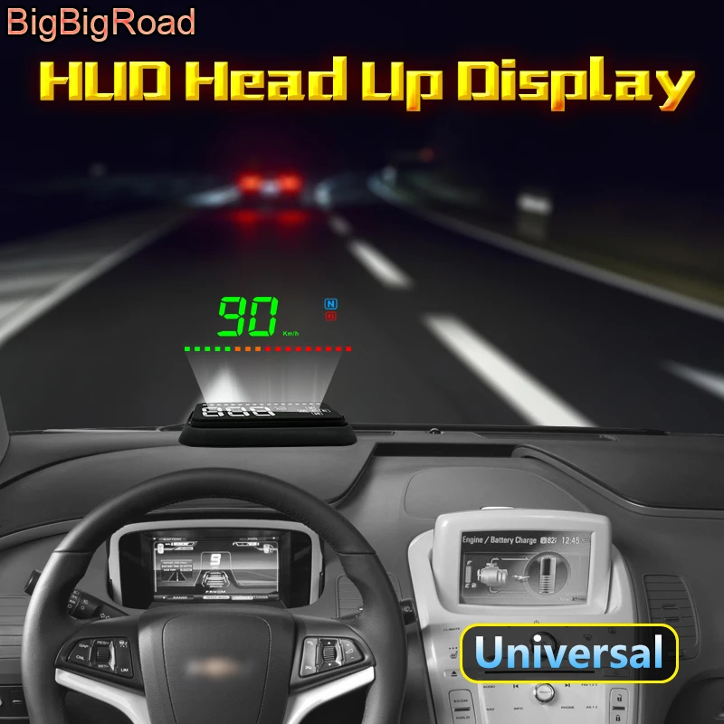 BigBigRoad 3.5 inch Car Auto Hud Head Up Display Digital GPS Speedometer Windscreen Projector Overspeed Warning