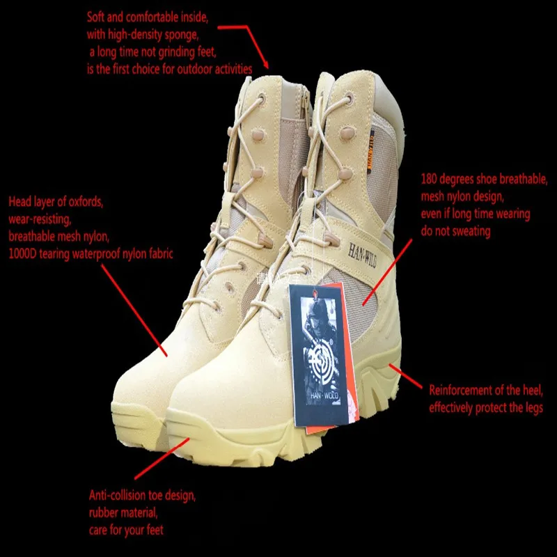 

Outdoor Sport Camping Hunting Shoes Men Military Activities Boots Desert Combat Tactical Botas Hiking Climbing Trekking Sneakers