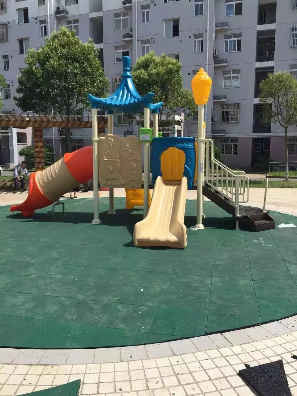 Exported to Russia Kids Playground Slide EN1176 Certificated Amusement Park Equipment HZ-048a