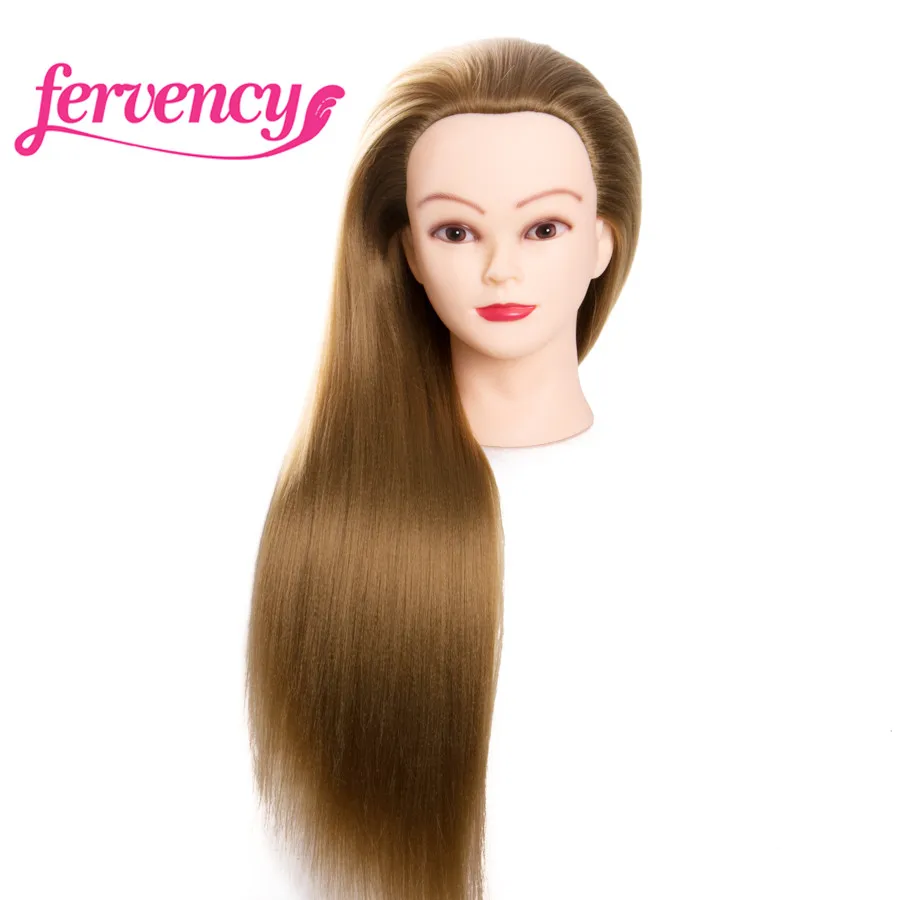 

Synthetic Practice Mannequin Head Maniqui Doll For Wig Hairdressers 65Cm Hair Hairstyles Hairdressing Styling Training Golden