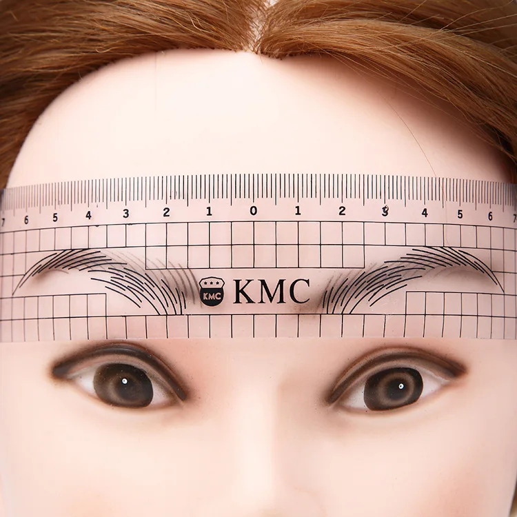 KMC-regla de plástico superflexible para tatuaje, regla Flexible para cejas, maquillaje permanente, regla Radian, moldeadora, regla de posicionamiento de la nariz, 3 uds.