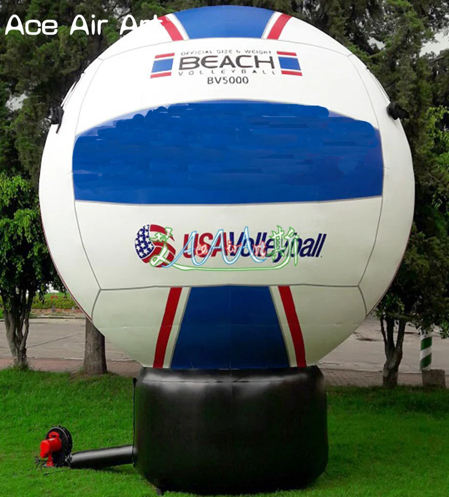 

Customized Inflatable Volleyball Model Replica Giant Ground Ball Replica with Air Blower for Advertising