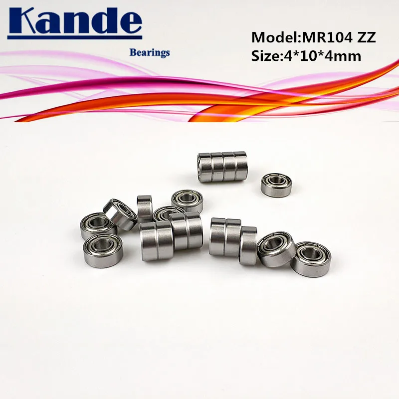 Kande Bearings 10pcs MR104ZZ 4x10x4 MR104    Miniature Ball Bearing MR104 ZZ 4*10*4