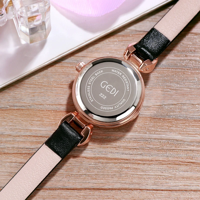 GEDI muñeca relojes de mujer de lujo mujer reloj de moda Montre Femme 2019 cuarzo reloj Relogio femenino 8 MM Ultra- delgado nuevo