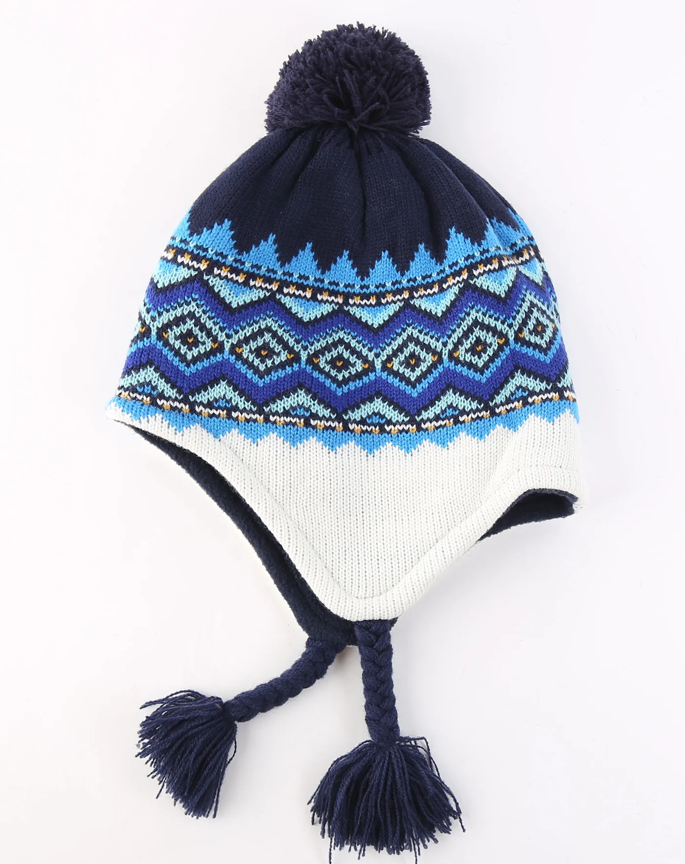 Connectyle Toddler Infant Baby Boys Winter Skull Cap Fleece Lined Earflap Knit Kids Warm Hats with Pom-Pom