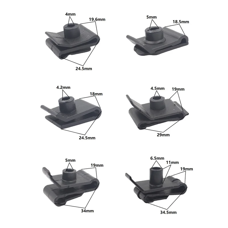 Auto Leaf board lining Fender lined U Nut Fixed clamp fastener For JAC Toyota Mazda Pick Up Car Plastic Clips