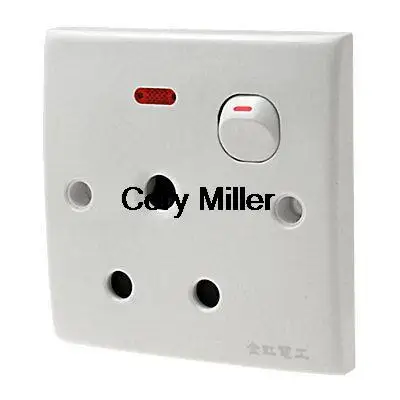 

16A AC250V South Africa Socket W Switch Indicator Light Wallplate