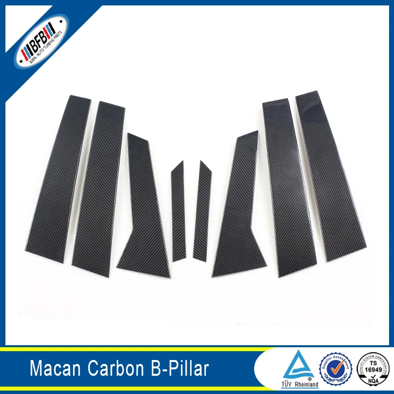 

Car Accessories Carbon Fiber Side Window B-Pillar For Macan 2014+ 8pcs