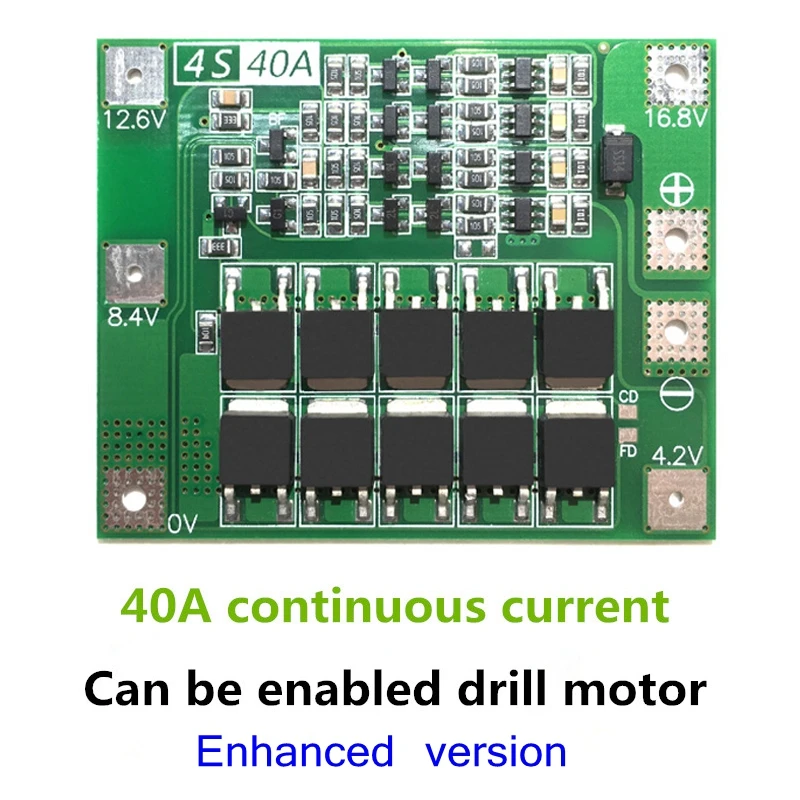 4S 40A плата защиты литий-ионного модуль зарядного устройства литиевой батареи PCB BMS 18650 Lipo Cell Module w/балансир для двигателя перфоратора