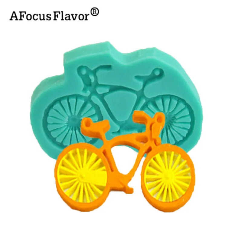 Bicycle Shape Fondant Cake Molds Candy Silicone Mold Biscuit Embossed Mould Cookie Decorating DIY Tools Kitchen Cookware