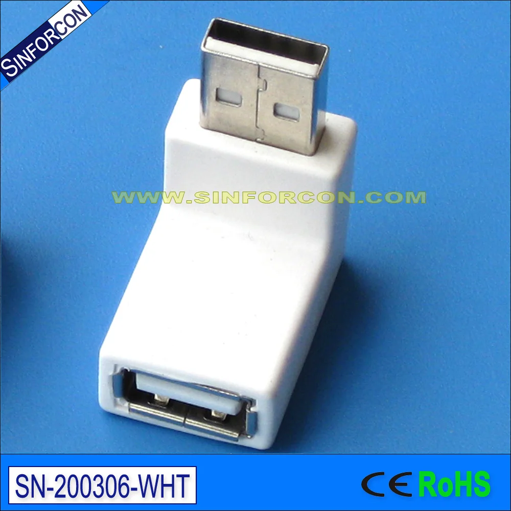 L Shape USB3.0 Gender Changer Angled USB2.0 Male to Female Adapter