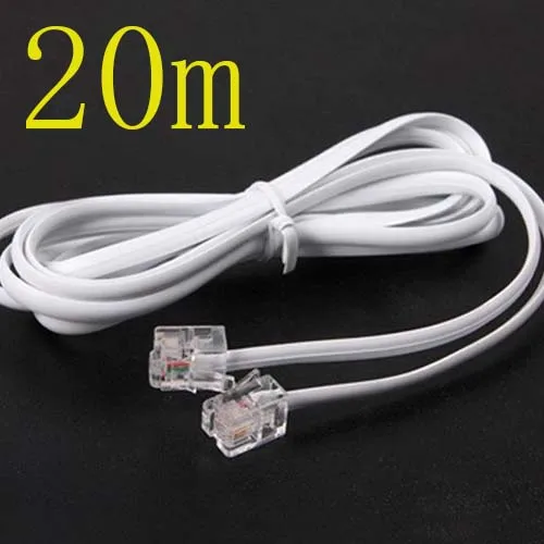 Free shippingHigh Speed 20m 60ft RJ11 Telephone Phone ADSL Modem Line Cord Cable Free shippingnew