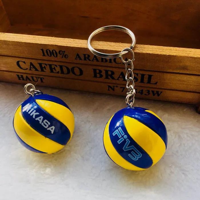 Mini Sport Beach Volleyball PVC Keychain Key Chains Chain Ring Football Beach Ball Key Ring Gifts Men Jewelry Keyring Keychains