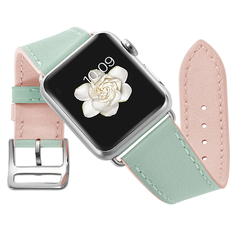 Women Watch Band For Apple Watch Series 2 3 4 5 6 7 Bracelet Candy Colors Leather Strap For Apple Series 4  Watchbands