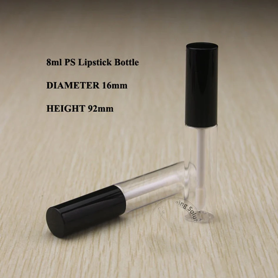 Capacity 8ml 10ml/g 50pcs/lot  black  plastic tube coated with lip gloss tube dispensing tube ATC UV silver lid eyelash