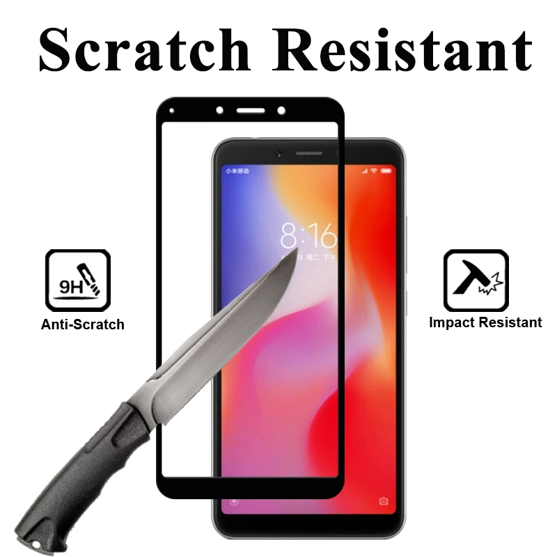 Nicotd Tempered Glass For Redmi 6 6A Full Cover Screen Protector For Xiaomi A1 A2 5X 6X Glass Film For Redmi Note 5A Prime