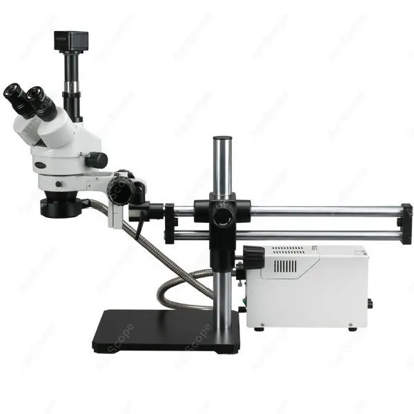 Boom Stand--AmScope Supplies 3.5X-180X Fiber Optic Ball Bearing Stereo Trinocular Microscope with 10MP Camera