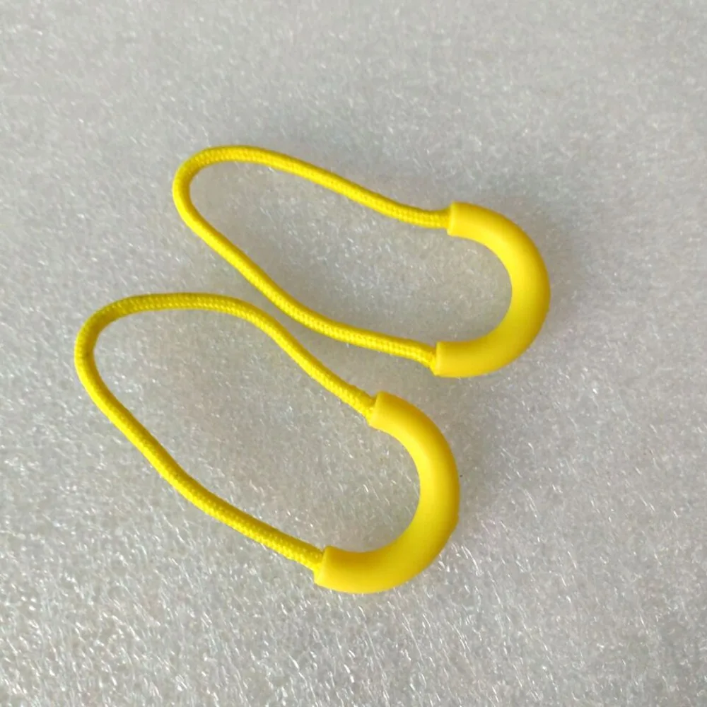 100pcs/lot slip-resistant yellow zipper puller plastic puller for apparel luggage bag sportwear