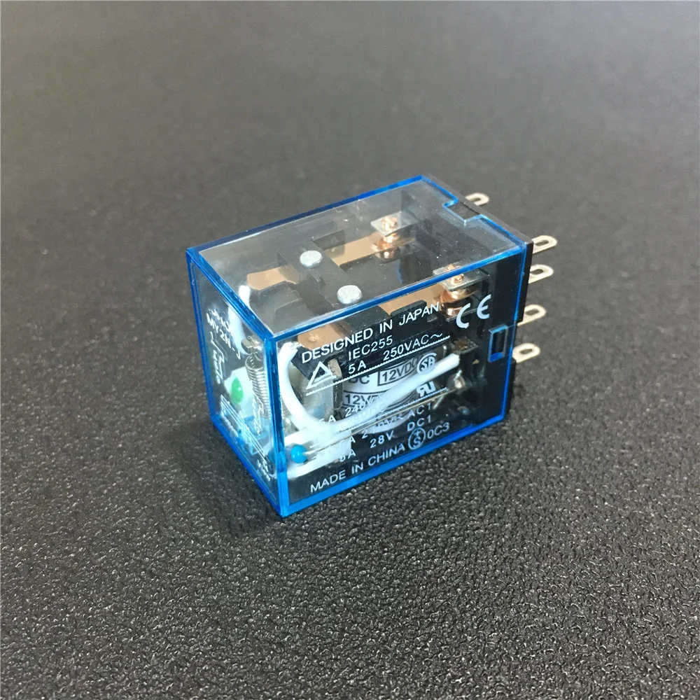 1pcs MY2NJ DC 12V 24V 110V 220V AC Coil Power Relay Electromagnetic Relay 8 Pins DPDT 2NO 2NC 5A MY2N-J HH52P