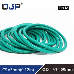 5PC/lot Fluorine rubber Ring Green FKM O ring Seal OD41/42/43/44/45/46/47/48/50*3mm Rubber O-Ring Seal Oil Fuel Gaskets Washer