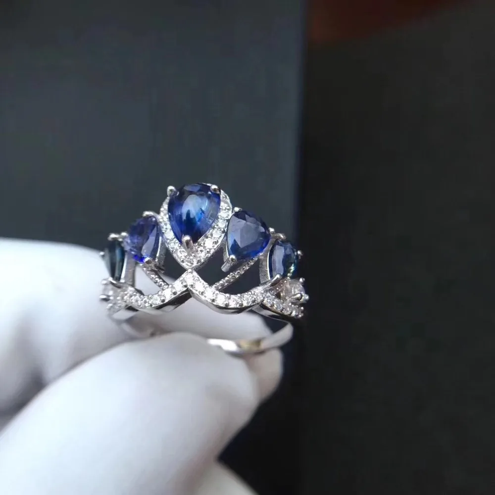 Wedding  ring Sapphire ring Natural real blue sapphire 925 sterling silver for your loved Wife