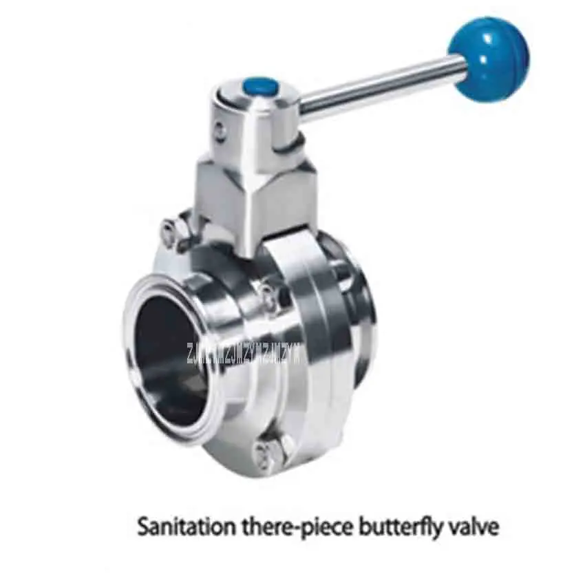 New 304 Stainless Steel Diameter 89 Sanitation Butterfly Valve Food Grade Manual Quick Butterfly Valve Clamp Ball Valve 1.0Mpa