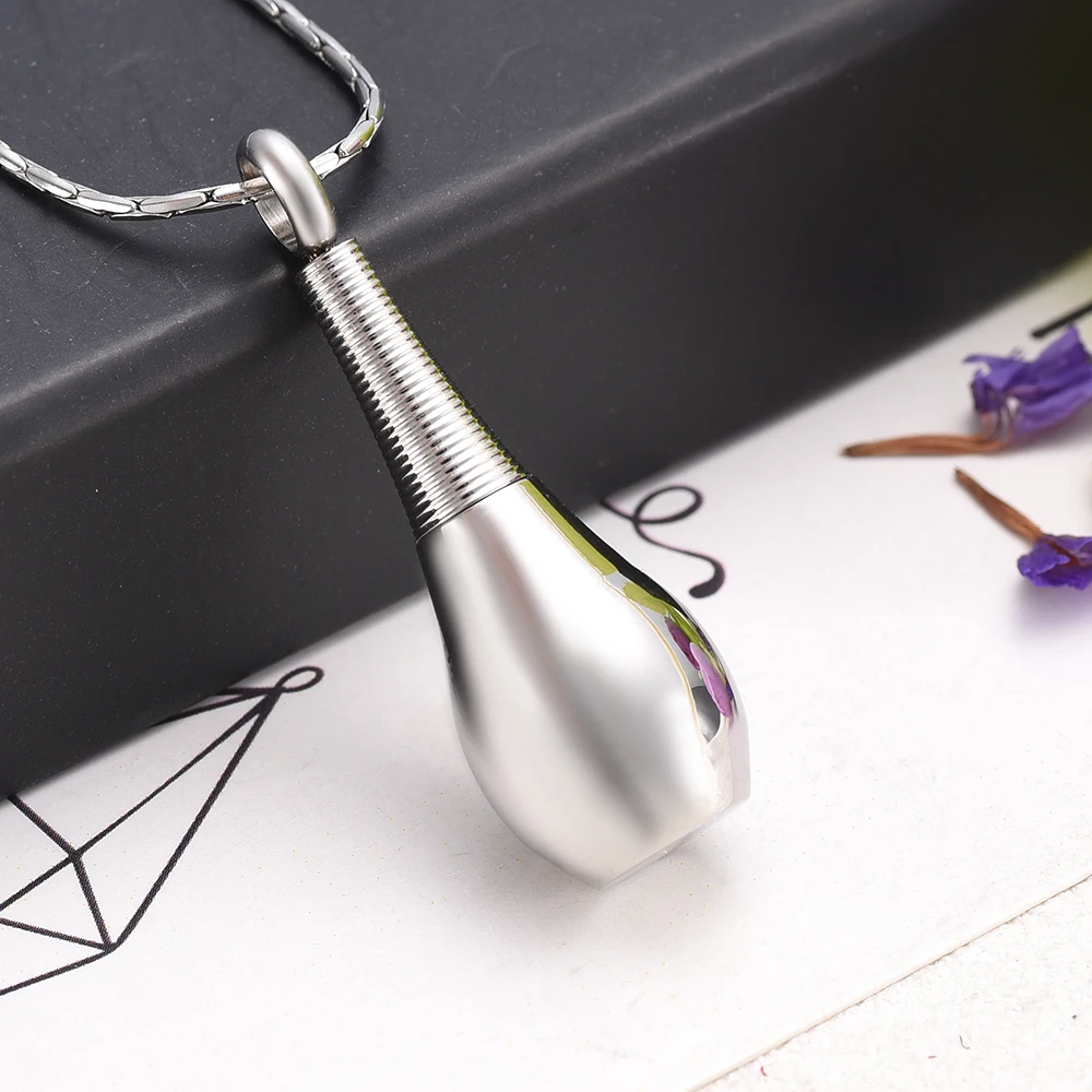 

High Grade 30mm Openable Teardrop Urn Necklace Stainless Steel Ash Holder Cremation Urn Pendant Memorial Jewelry CMJ9278