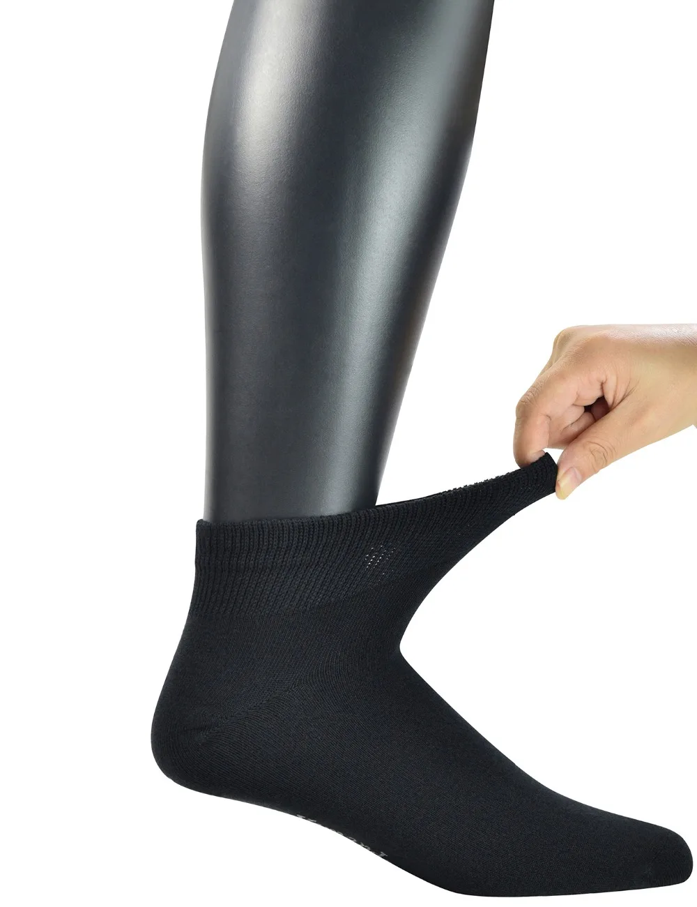 Men socks 5 Pairs Bamboo Non-binding Flat-Knit Ankle Diabetic/Dress socks with Seamless Toe(Big and tall available)