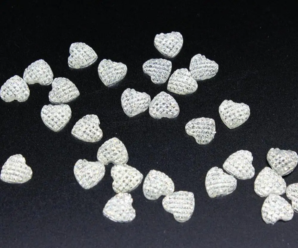 

1000pcs mini resin Heart Rhinestones 10mm Flatback Cabochons Faceted dotted nail art Wedding Crafts Scrapping DIY D25