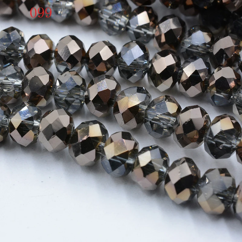 FLTMRH 140pcs Rondelle Faceted Crystal Glass Loose Beads 4mm DIY