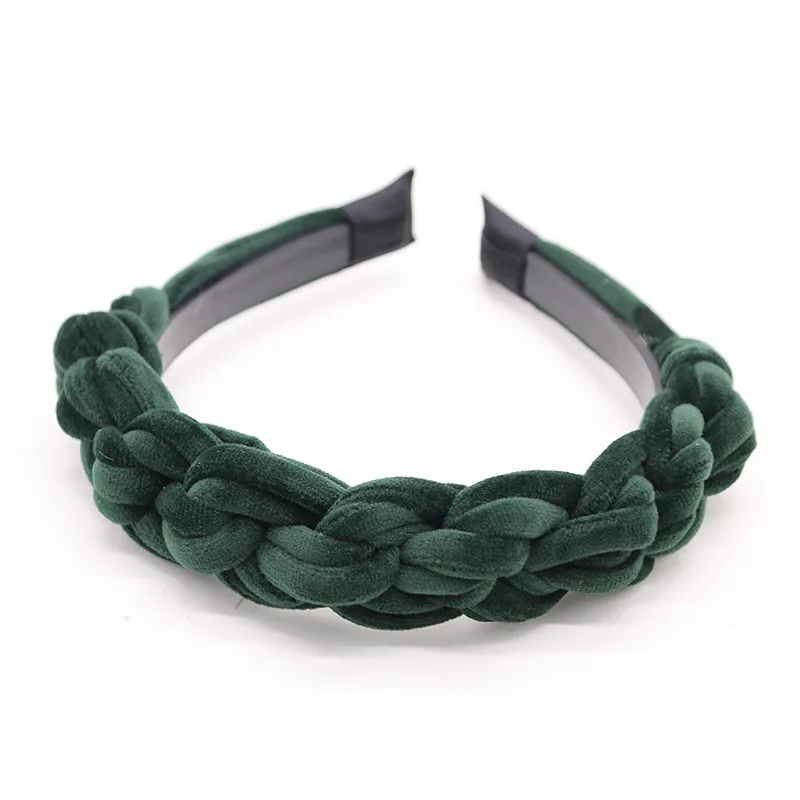 

BD Wide braided velvet 3cm wide plain design hairbands women hair accessories winter hairbands