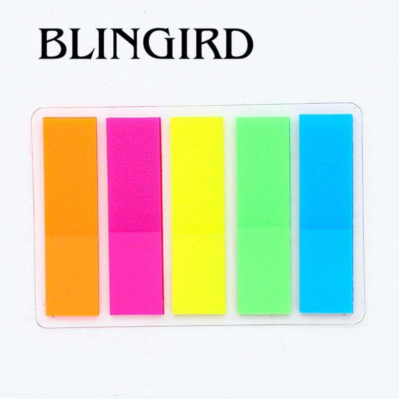 1PCS Creative Stationery Pull-Out Bookmark Box Can Tear Fluorescence Colour Self Adhesive Memo Pad Sticky Notes Bookmark Office