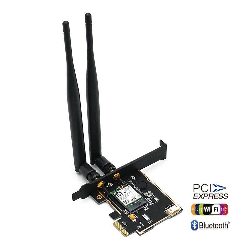 Adaptor Wifi Desktop Ngff M.2 Key A Pci-e Adaptor Kartu PCI-E Mini Jaringan Nirkabel Mendukung 802.11 AC/B/G/N/A Bluetooth 4.0