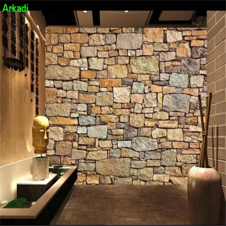 

3D wallpaper mural fashion simple retro brick wall personality simulation culture stone brick brick restaurant clothing store