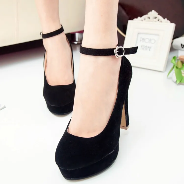 

New beautiful black woman Pumps autumn thick heel shoes high-heeled shoes female the trend of ultra high heels female shoes